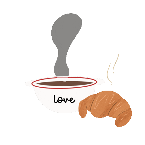 germainem coffee morning breakfast croissant Sticker