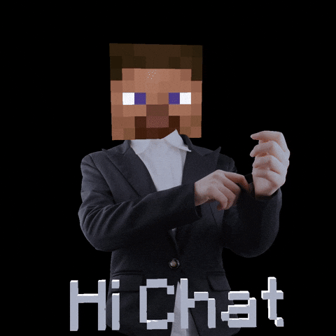 Humamoyous_ giphyupload minecraft steve hi chat GIF