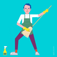 The_Artworks_Inc animation cleaning motion design broom GIF