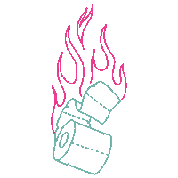 Grizzlydeer fire tp toiletpaper toilette Sticker