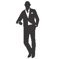 Suits Theman Sticker by RANDY WILLARD | THE MAN MAKES THE SUIT