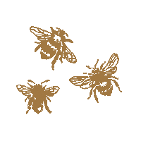 RawDecor gold bee bees pszczola Sticker