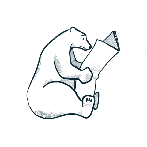 Oursicate giphyupload reading newspaper polar bear GIF