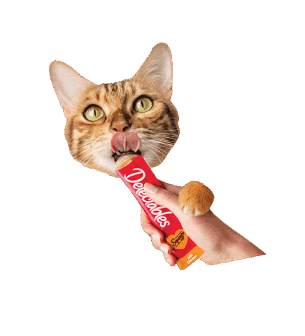 Squeeze Up Cat Tongue Sticker by Delectables Cat Treats