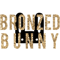 bronzedbunny tanning bronze gold glitter airbrush tan Sticker