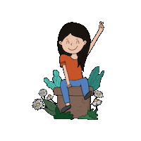 Fabillustraits smile celebrate win flowers Sticker