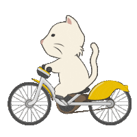 Cat Bike Sticker by kesanitw