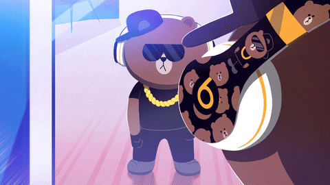 brown bear line GIF by Beats By Dre