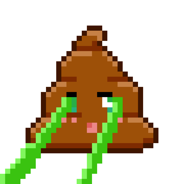 Pixel Shitting Sticker by Poopies.io