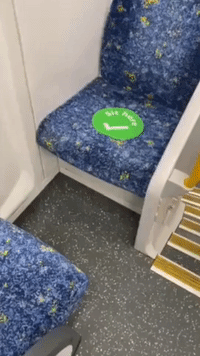 Social Distancing Signs Appear on Sydney Public Transport