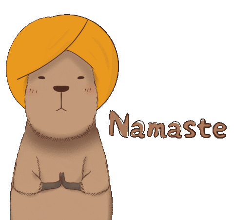 Namaste Capybara Sticker by yomoyeah