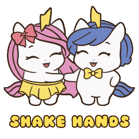 Nice To Meet You Shake Hands Sticker by Brave Unicorn