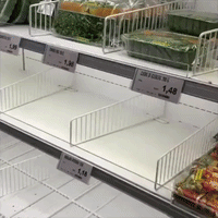 Grocery Store Shelves Emptied in Milan During Coronavirus Quarantine