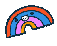 Happy Rainbow Sticker by Abitan