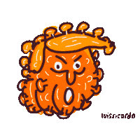 Stay Home Donald Trump Sticker by Luis Ricardo