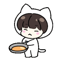 Cat Eating Sticker