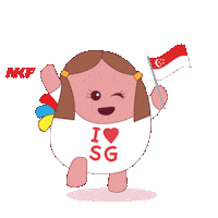 Waving National Day Sticker by NKF Singapore