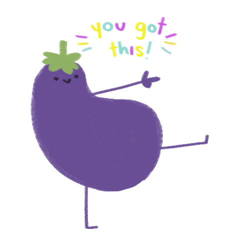 kwibuki you got this encourage eggplant yougotthis Sticker