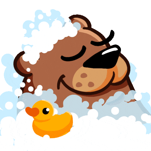 DoomDesign bear duck swim bubble Sticker