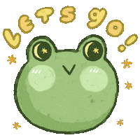 HelloCurlyTail green go frog move Sticker