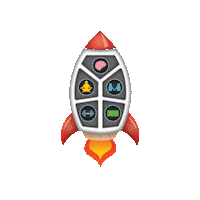Rocket Spaceship Sticker by Ostrich App