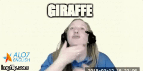 giraffe total physical response GIF by ALO7.com