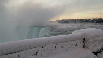 Freezing Weather Turns Niagara Falls into Stunning Winter Wonderland
