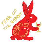 Rabbit Zodiac Sticker by Kraftwerk Design