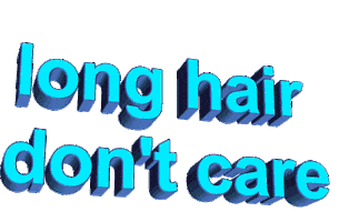 long hair don't care whatever Sticker by AnimatedText