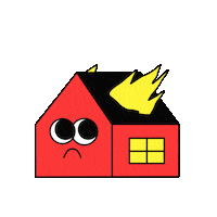 Sad House On Fire Sticker