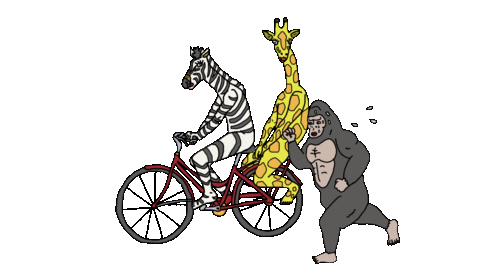 kameronian training bicycle gorilla kameronians Sticker