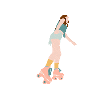Brodi-Rose illustration skater derby roller derby Sticker