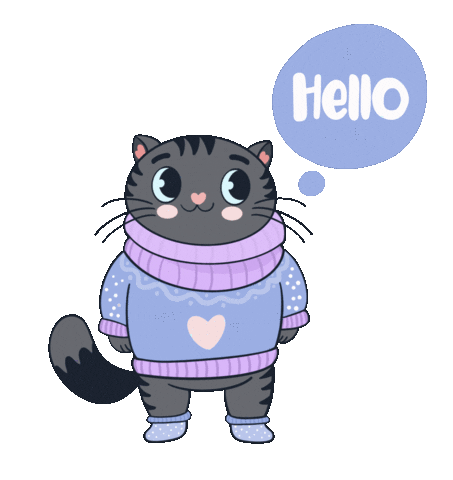 Cat Hello Sticker