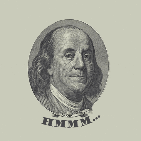 Wondering Benjamin Franklin GIF by GIPHY Studios 2021