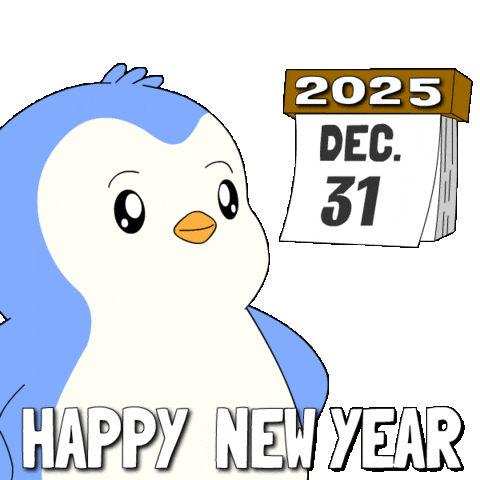 Happy New Year Penguin Sticker by Pudgy Penguins