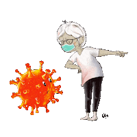 fraukvonda covid virus covid 19 leave us allone Sticker