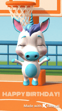 Happy Birthday Basketball GIF by TeamKrikey