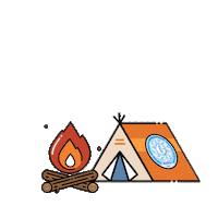 gsegeraldosantana camping fogo fogueira barraca Sticker