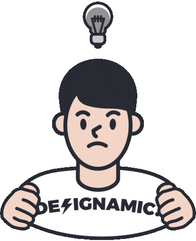 Thinking Idea Sticker by DESIGNAMIC.