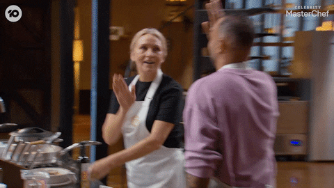 Collette Dinnigan Hug GIF by MasterChefAU