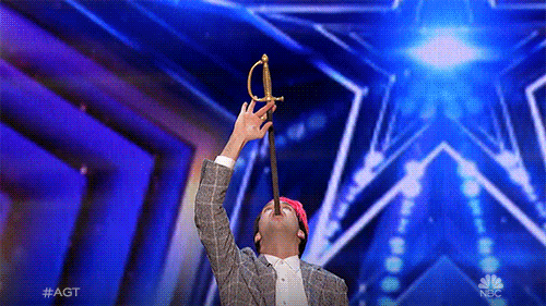 Nbc Sword Swallowing GIF by America's Got Talent