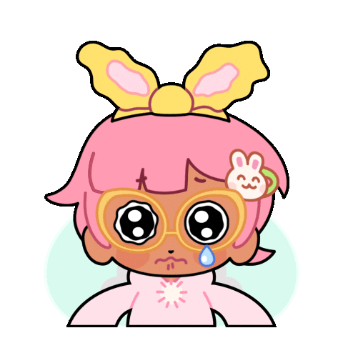 SparklesMagicalMarket sad pink animals crying Sticker