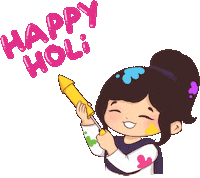 Festival Of Colors Holi Sticker by Chibi Samosa