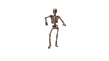 Skeleton Dance Dancing Sticker by TeamKrikey