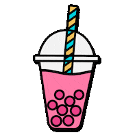 Happy Bubble Tea Sticker by The Online Studio