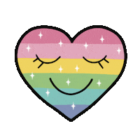 amorilustra happy heart rainbow pride Sticker