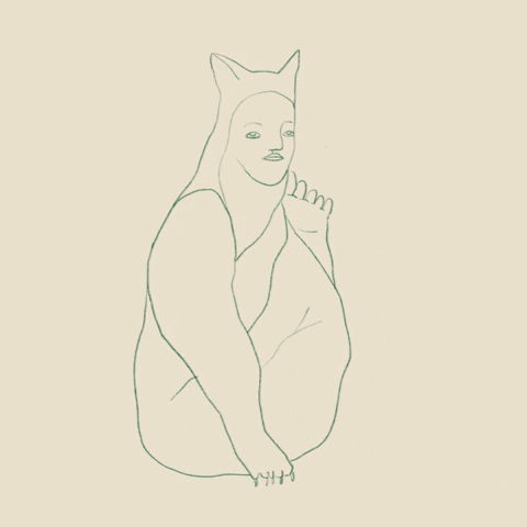 WeronikaMarianna cat doodle body 2d GIF