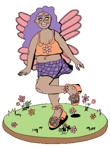 Pink Flying Sticker by velcro
