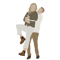 thelangco dancing couple boho thelangco Sticker
