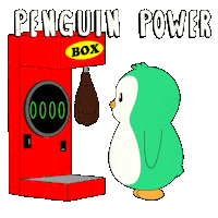 Power Penguin Sticker by Abster